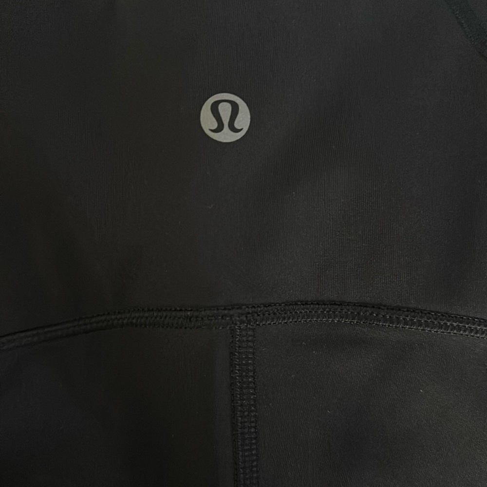 Lululemon black capri pants size 8 mesh insert
